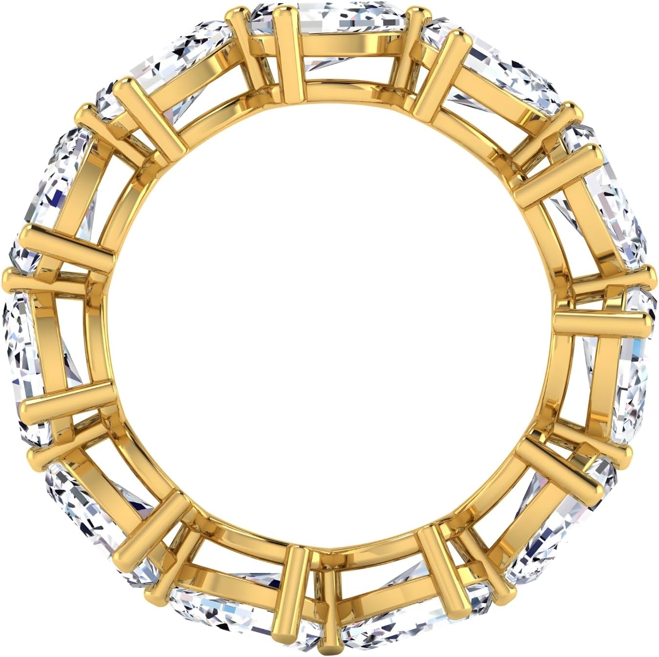 3.94 CTW Pear Cut Diamond Eternity Ring for Women in 14K White/Yellow Gold, E-F Color VS Clarity, Luxury Bridal Wedding Band, Size 6.5, Fine Jewelry Gift - Image 4