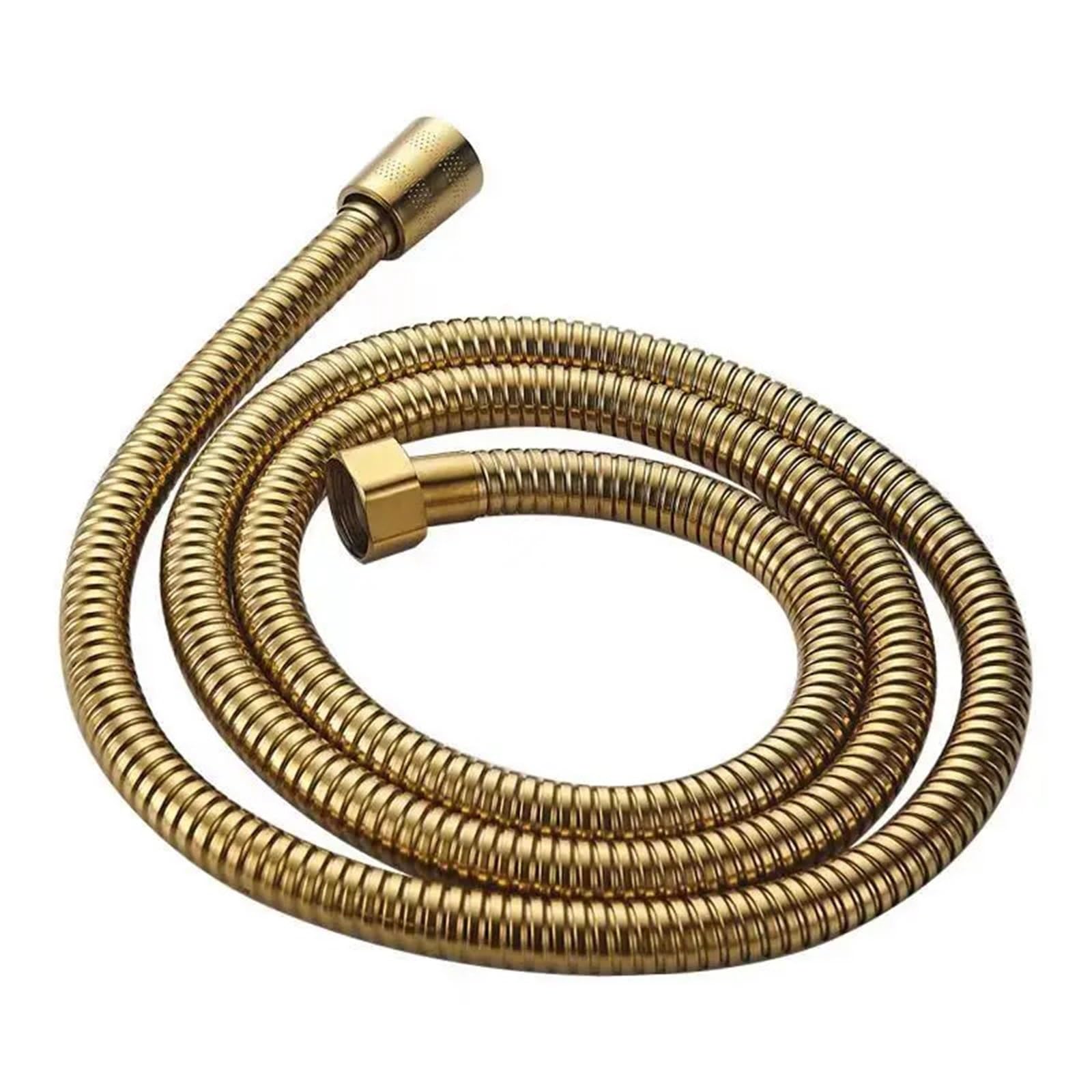 Luoaxinn Gold Stainless Steel Corrugated Pipe Shower Hose 1.5/2/3.0M Black/Silver Flexible Stainless Steel Long Bathroom Pipe Extension Accessories(,1.5M)