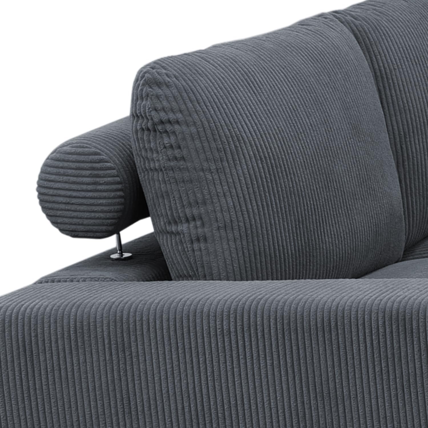 Customized Oversized Reversible Modular Sofa Couch Set with Adjustable headrest and Ottomans (Dark Grey, Sofa+Loveseat+Ottoman)