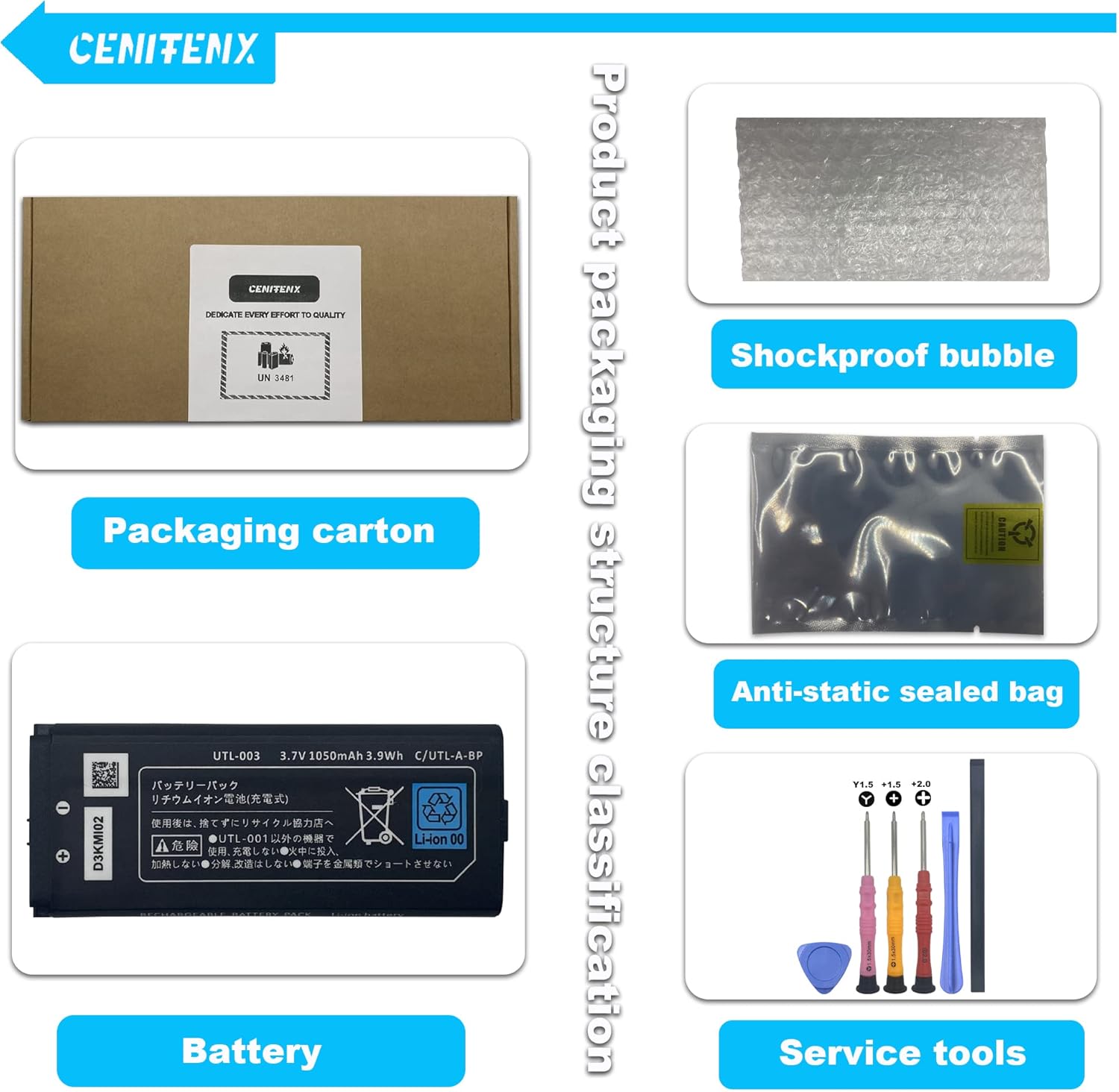 DSi XL Battery UTL-003 3.7V 1050mAh Replacement for DSi XL, DSi LL Game Player Battery with Repair Tool Kit (Not for DSi NDSi DS Lite) 6 71V2o3CihpL. AC SL1500