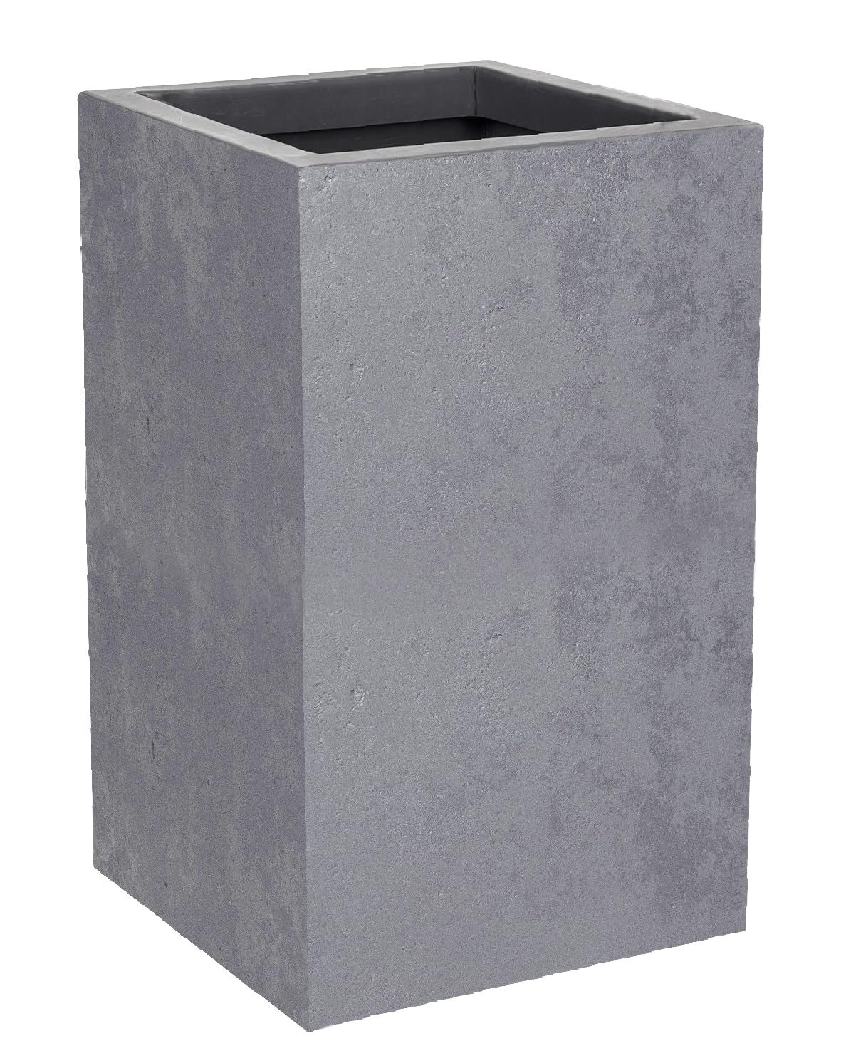 EDA – Maceta Cuadrada Alta de 36 L, decoración de hormigón, Pared Simple, 29,5 x 29,5 x 49,5 cm, Color Gris hormigón