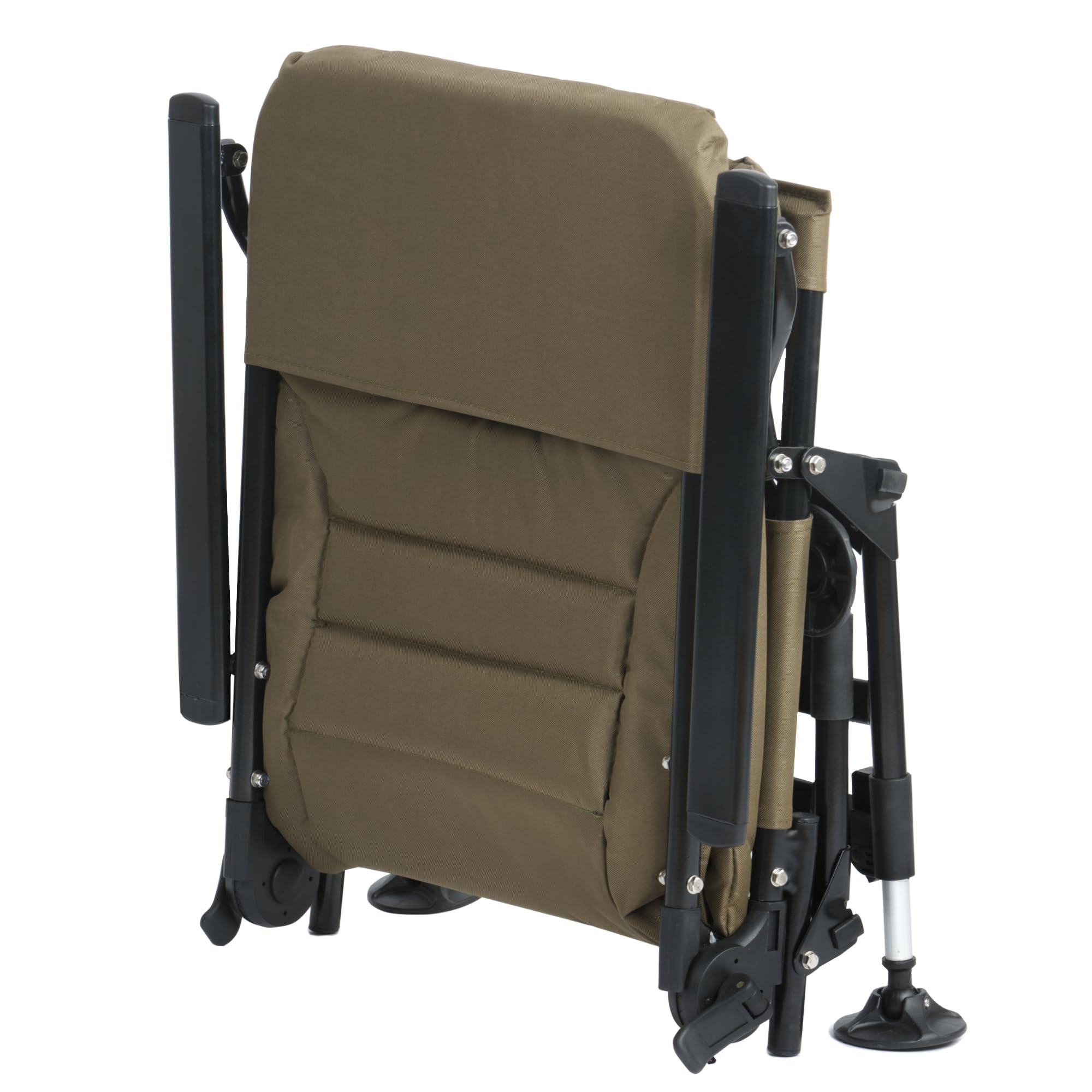 CampFeuer Sedia da Pesca Pieghevole Regolabile in Altezza, Verde Oliva/Verde Abete, Portata 150 kg, Ideale per Campeggio, Pesca e Trekking