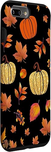 Miniatura 3 de Funda para iPhone 7 Plus8 Plus con diseño de hojas y calabazas de otoño para Halloween y otoño