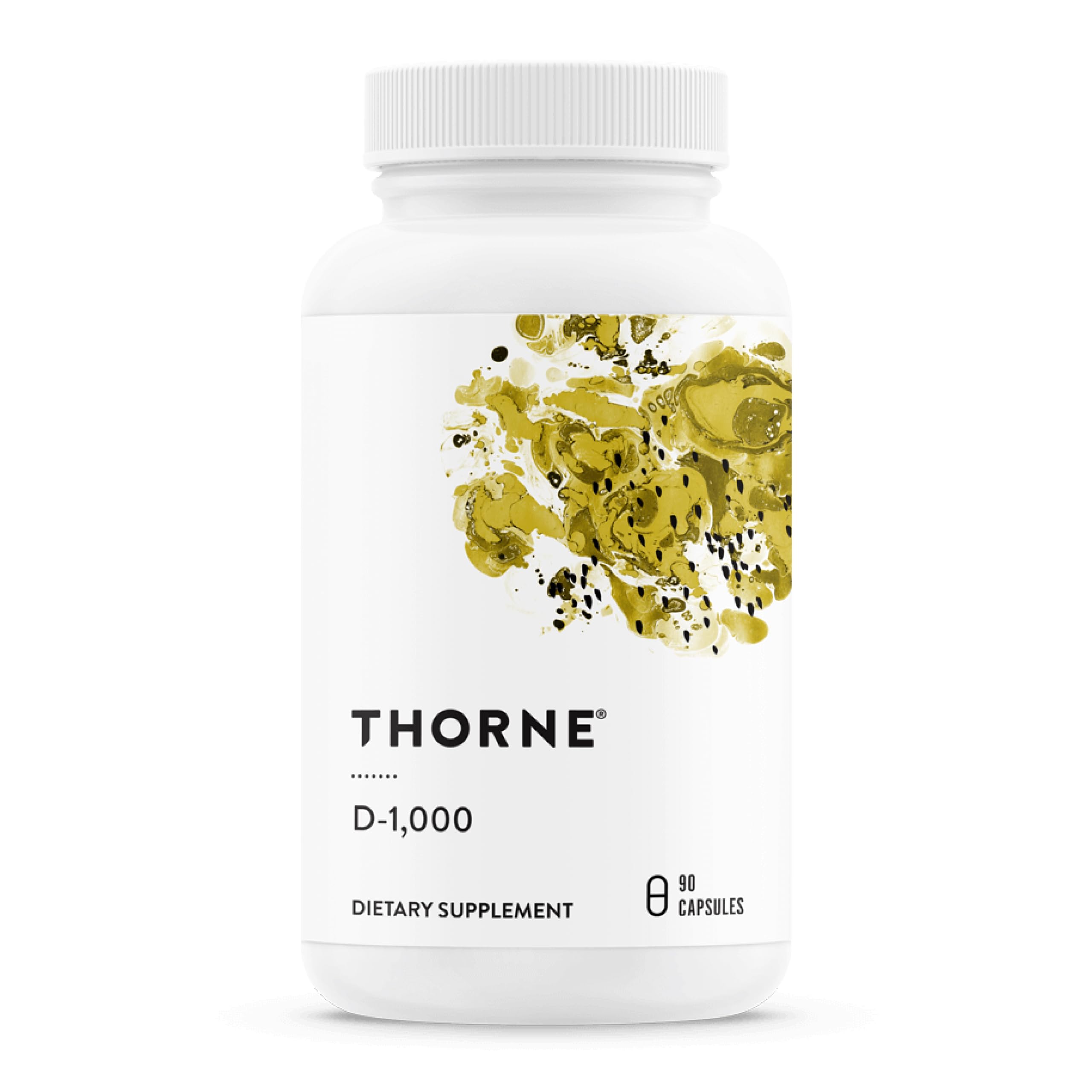 Thorne Vitamin D-1000 - Vitamin D3 Supplement - 1,000 IU - Supports Bone, Teeth & Muscle Health - 90 Capsules