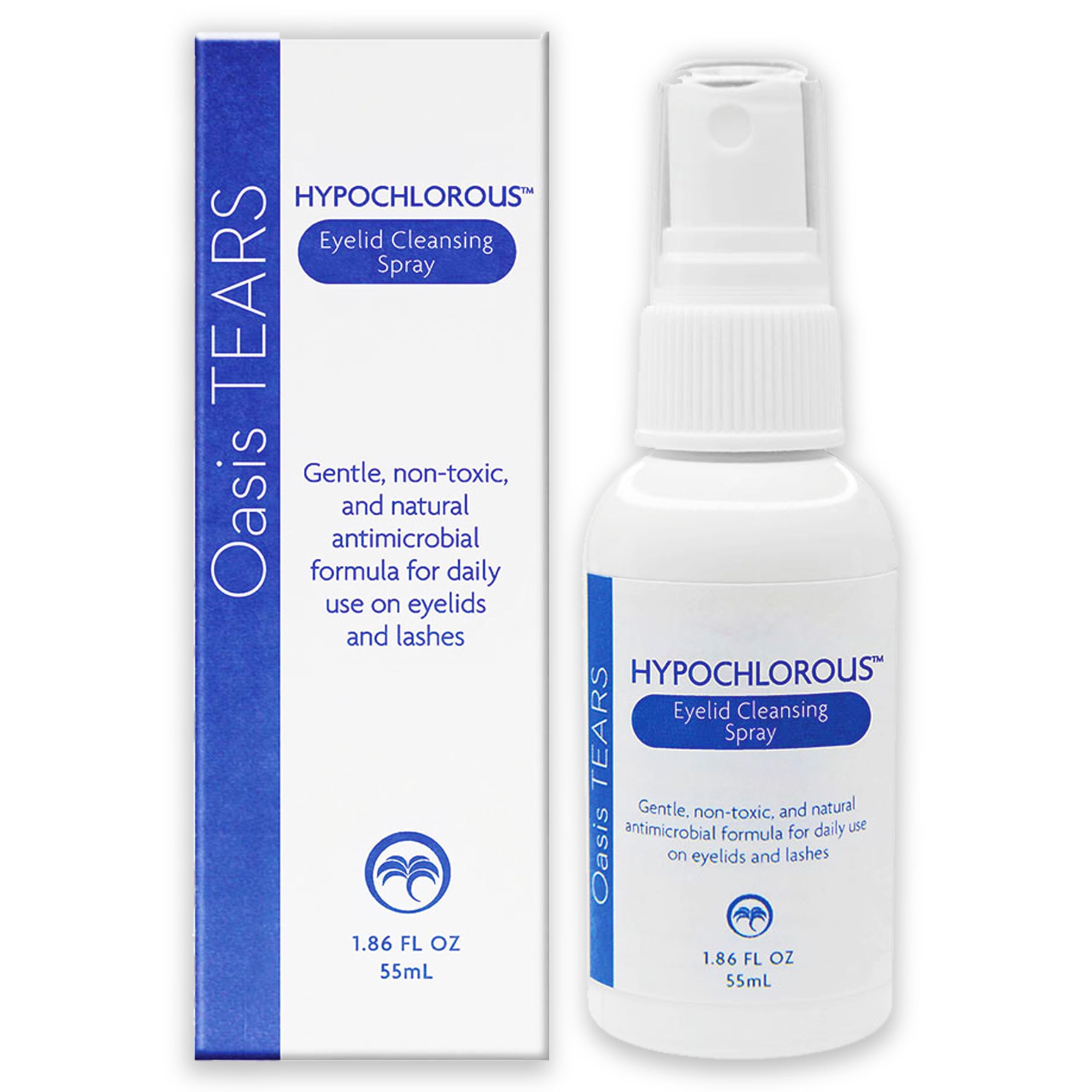 OT7400 - Oasis TEARS HYPOCHLOROUS® Eyelid & Lash Cleansing Spray | Hypochlorous Acid | Gentle, Non-Toxic | 1.86 FL OZ (55 mL)