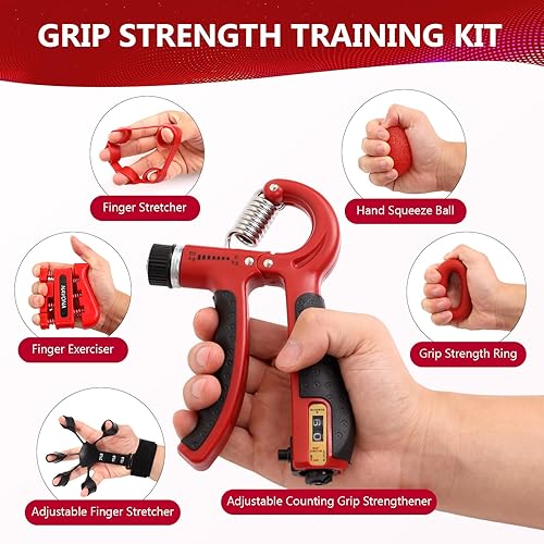 Miniatura 2 de 13 PCS Grip Strength Trainer Kit, Hand Gripper Strengthener, Forearm Strengthener, Finger Strengthener, Finger Exerciser, Stress Relief Ball,