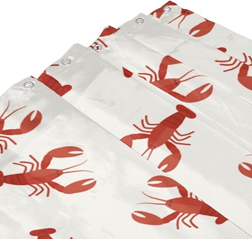 Miniatura 5 de Cortina de ducha de plástico de langosta de 72 x 72 pulgadas, cortinas de ducha extra largas para baño, juego de cortinas de baño con ganchos,