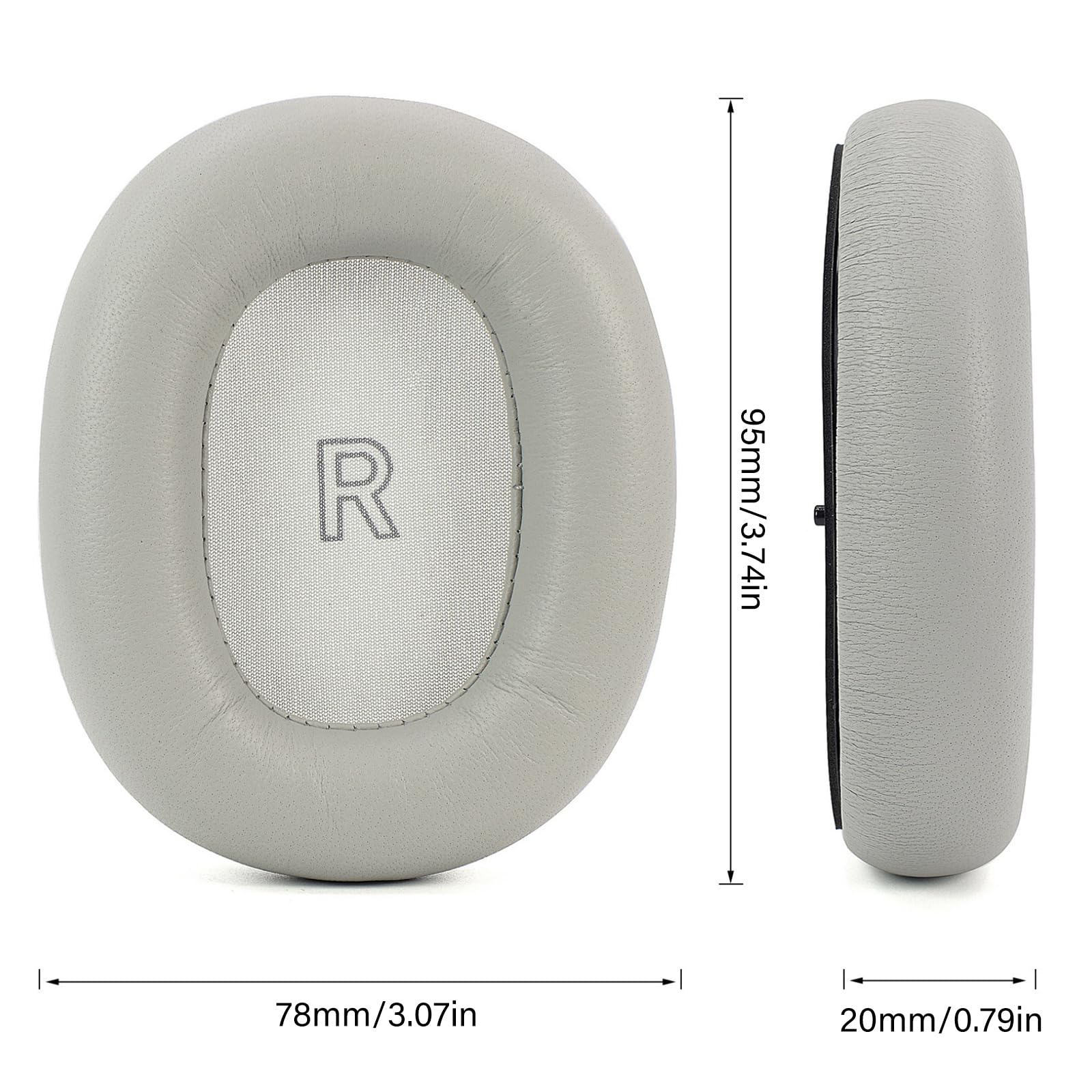 1 par de almohadillas de piel de oveja para auriculares H95, almohadillas de espuma viscoelástica, almohadillas de piel de oveja