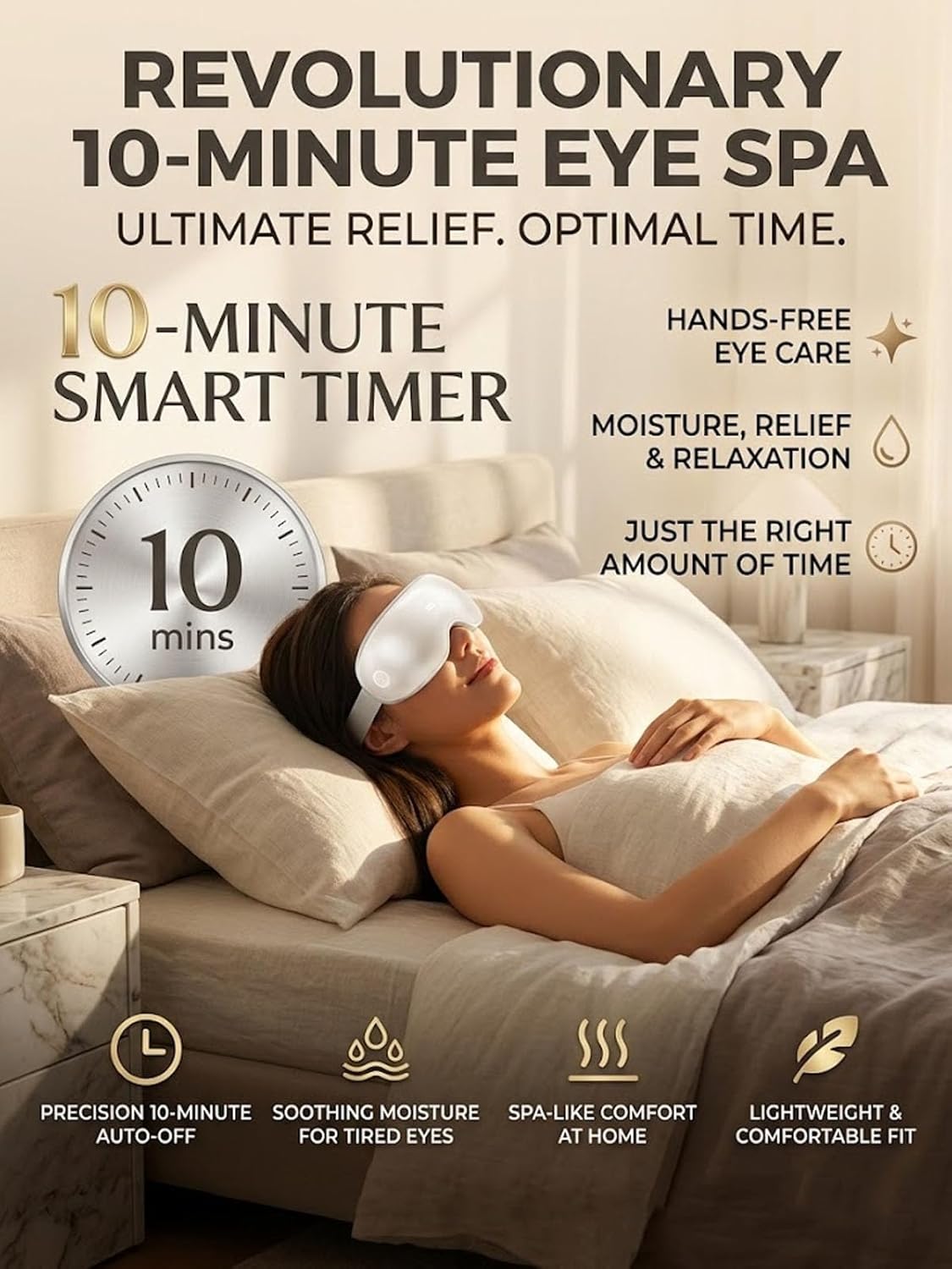 Steam Eye Mask for Dry Eyes, Eye Steam Therapy Pro with Heat & Nano Mist, Warm Compress Eye Spa with Adjustable Steam for Tired Eyes, for Home Office Travel (Standard)