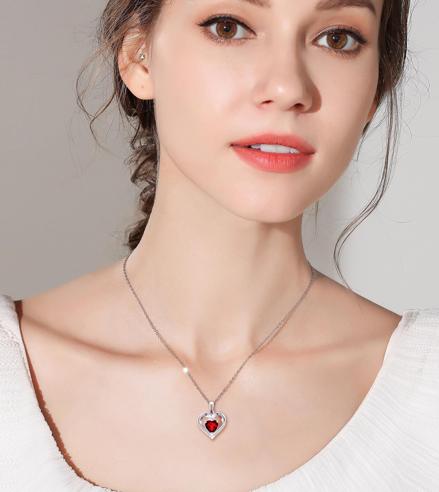 Cadena para mujer con forma de corazón, colgante de corazón, Navidad, día de la madre, regalo de San Valentín, aniversario, boda, cumpleaños, mujer, novia
