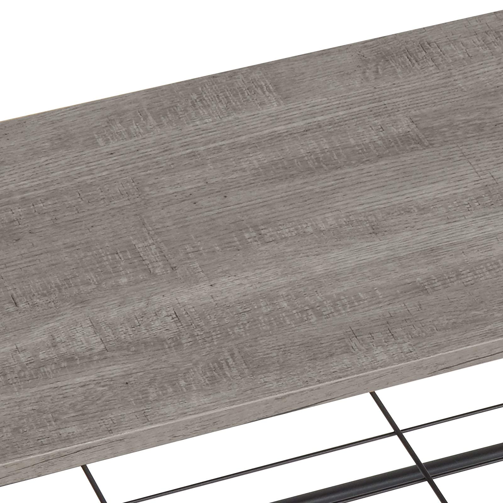 Mondeer Garderobenständer, Schuhregal mit Garderobe, 3 Ablagen und 9 Abnehmbaren Hake, Industrie Design, aus Metall und Holz,70 x 32 x 175 cm, für Flur, Grau