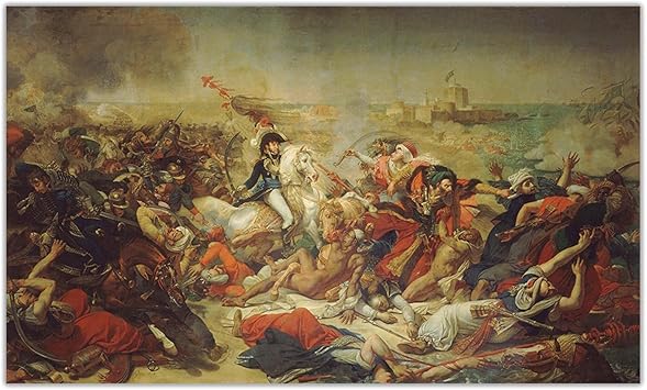 Amazon アントワーヌジャングロ アブキールの戦い キャンバス絵画アートワーク写真リビングルームのモダンな壁の装飾家の装飾40x60cmフレームレス ウォールステッカー オンライン通販