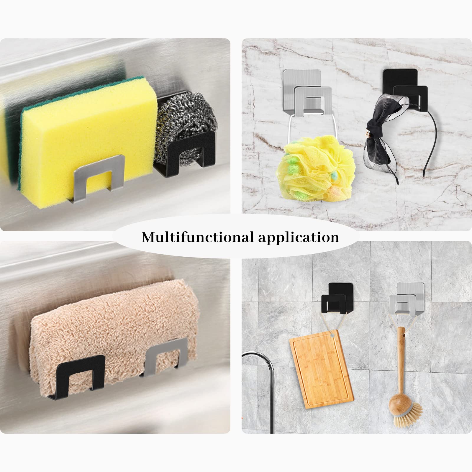 Portaspugna Per Lavello In Acciaio Inossidabile - Gancio Impermeabile Per Spugne Da Cucina Con Adesivo - Foto 8