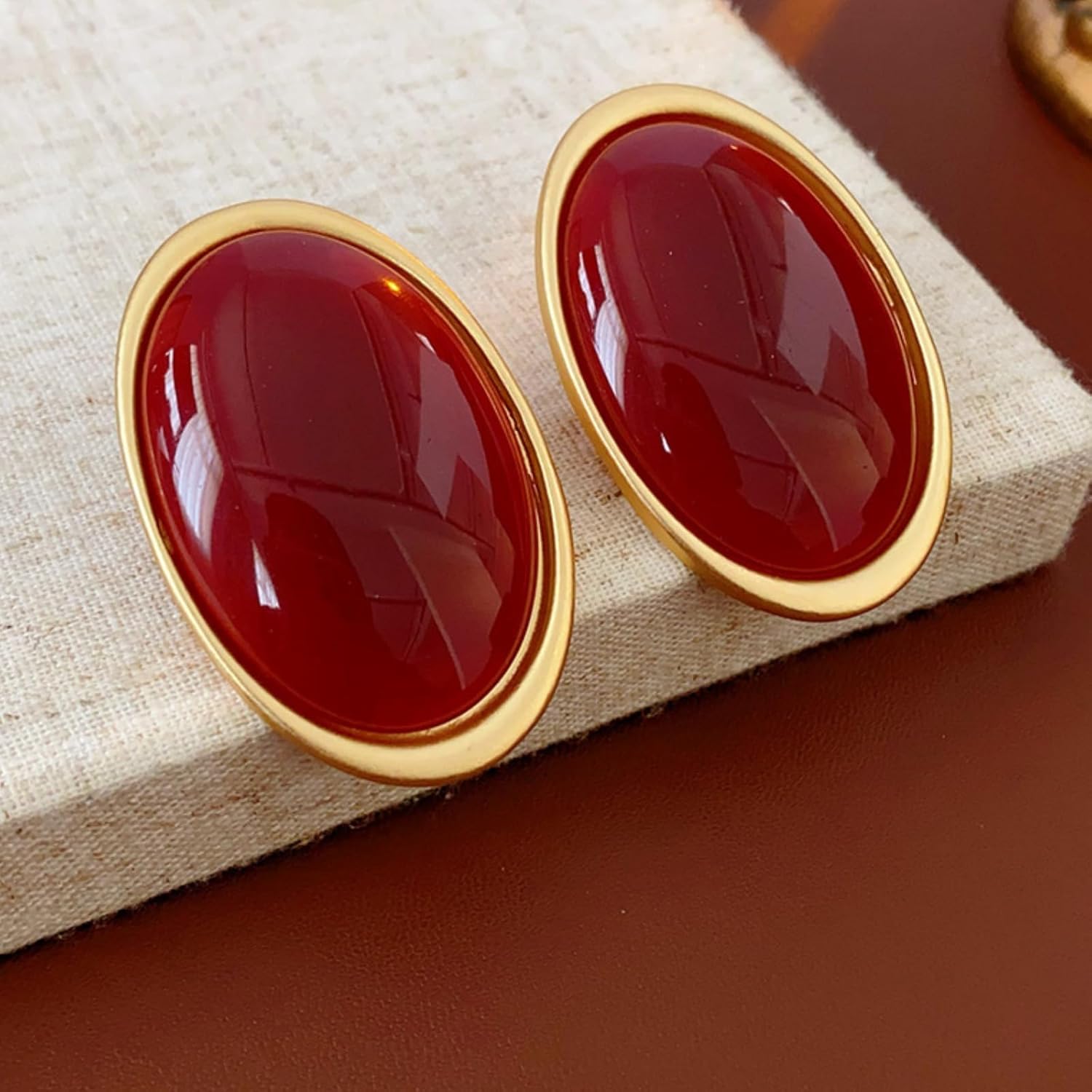 Chunky Statement Earrings for Women Black and Gold Earring Oval Dangle Studs Geometric Vintage Black Gold Earrings Bold Statement Jewelry Accessories - Image 7