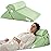 Bedluxe 3Pcs Orthopedic Bed Wedge Pillow Set, Foam Wedge Pillow Post Surgery for Back, Leg and Knee Support, Adjustable 9&12 Inch Folding Triangle Pillow for Sleeping, Acid Reflux, Snoring, Green
