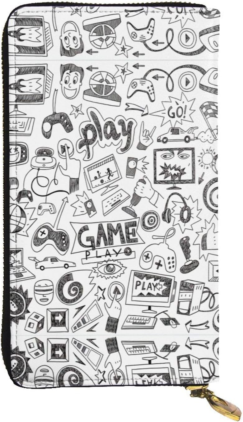 Video Game Boys Print Leather Long Clutch Wallet â€“ Fashionable, Durable & Lightweight with Card Holder, Coin Pocket
