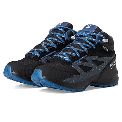 Salomon Kids Outway Mid Climasalomontm Waterproof (Little Kid/Big Kid) Kids Shoes Black/Dark Blue/Turbulence