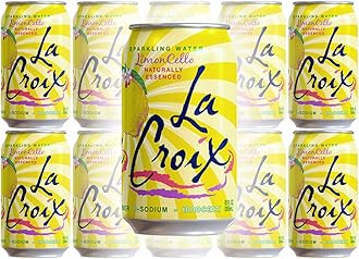 La Croix Limon Cello Naturally Essenced Flavored Sparkling Water, 12 oz Can (Pack of 10, Total of 120 Oz)