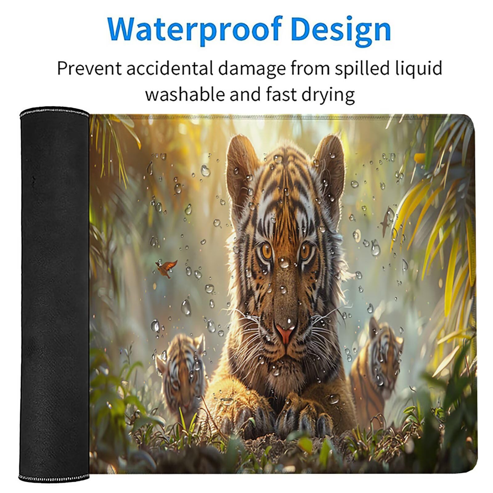 Verde Alfombrilla Ratón XXL 1600x800x3mm, Tigre Grande Mouse Pad N-6651 | Alfombrilla Ratón Gaming Mejora la Precisión y la Velocidad, Alfombrilla Escritorio para Jugadores de PC, Oficina