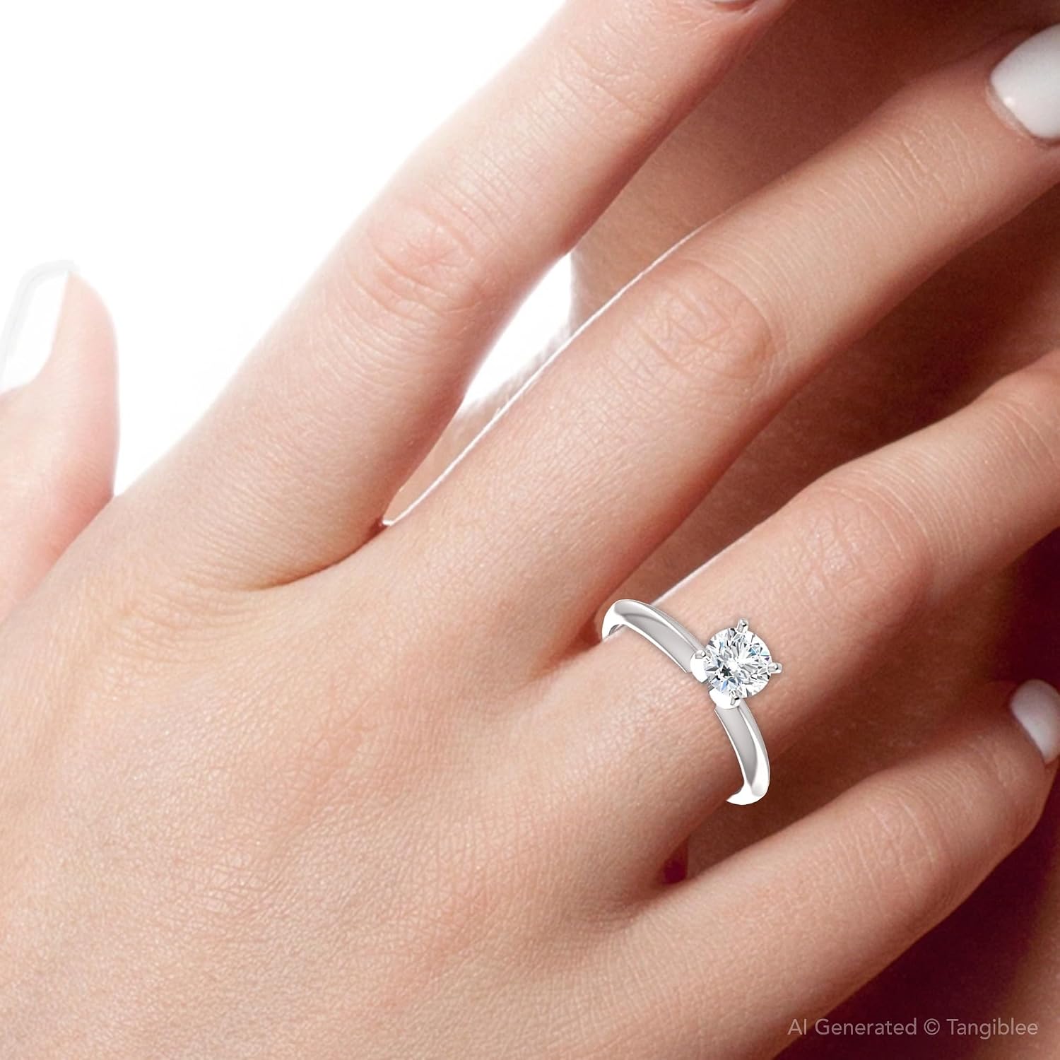 Pompeii 1/2 Ct Lab Grown Diamond Solitaire Engagement Ring 14k White Rose or Yellow Gold ((E-F),SI(1)-SI(2))