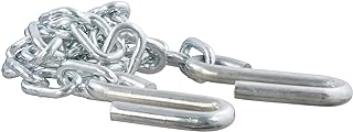 CURT 80030 48-Inch Trailer Safety Chain with 7/16-In S-Hooks, 5,000 lbs Break Strength