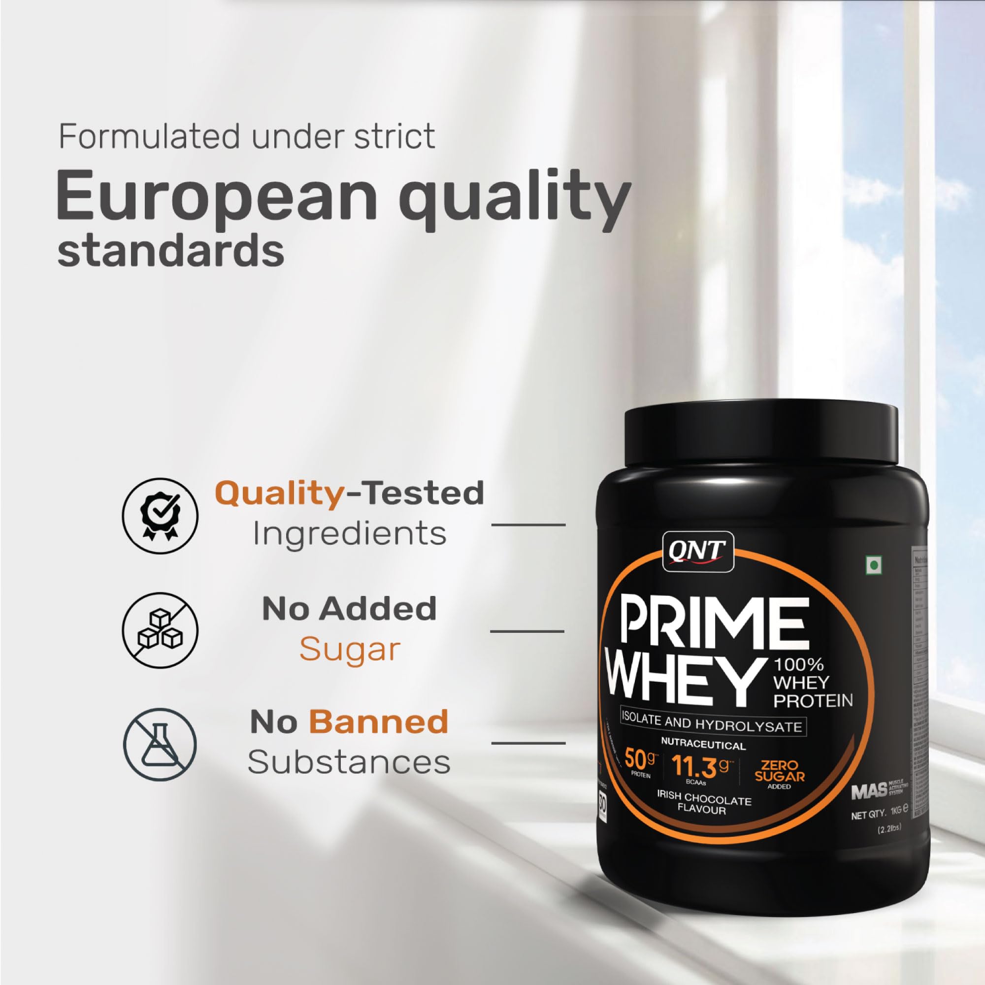 QNT Prime Whey Protein Powder – Irish Chocolate | 25g Protein Per Scoop | Whey Isolate, Concentrate & Hydrolysate Blend | 30 Servings | Muscle Growth, Recovery & Strength | 1kg — Amazon image 9