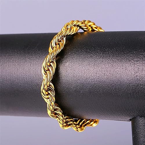 Miniatura 5 de U7 Figaro Bracelet, Stainless Steel Figaro Chain Bracelet, Rope Chain Bracelet Stainless Steel 18K Gold Plated Wrist Chain for Men Women