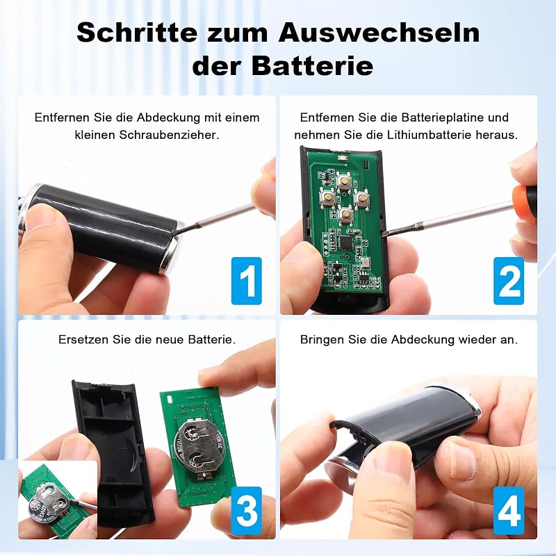 Effdrdfs 868.3 MHz Garázskapu Távirányító - 4 Csatornás Univerzális Nyitó Kék LED-del - HSE2, HSE4, HS4, HS1, HSP4 Modellekkel Kompatibilis