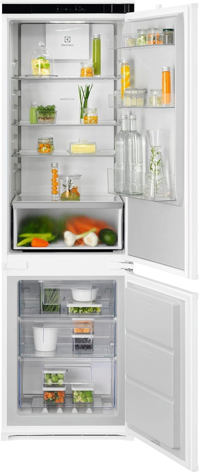 Electrolux LNA7CE18S0 Frigorifero Combinato da Incasso 249 Litri, TwinTech Total No Frost, AI CoolAssist, Classe Energetica E, Display LCD Touch, 37 dB