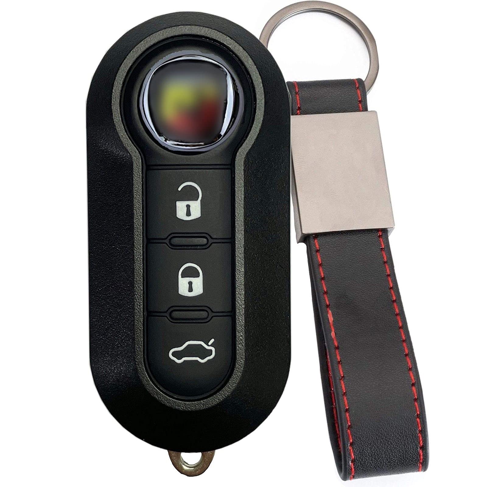 Ricambio Chiave Telecomando Compatibile Fiat Grande Punto Evo Panda Bravo 500 L Abarth Guscio 3 Tasti con Lama Portachiavi