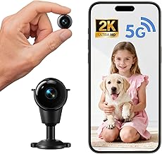 Hidden Camera, 2K Mini Nanny Cam with Free Cloud, Supports 2.4G/5G WiFi & No WiFi Needed Wireless Camera with Motion Detec...