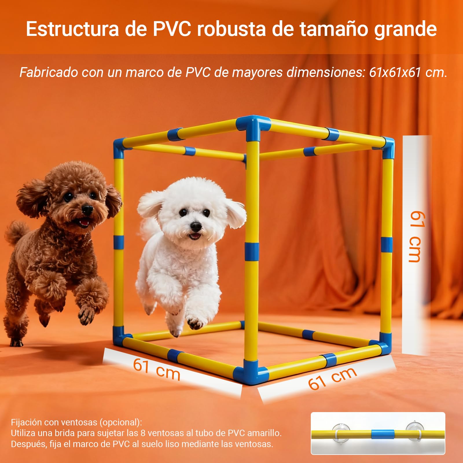 Gimnasio de juego para cachorros, con 9 juguetes interactivos para perros, juguetes de enriquecimiento para cachorros para mantenerlos ocupados, 24 x 24 x 24 pulgadas, juguetes para mascotas