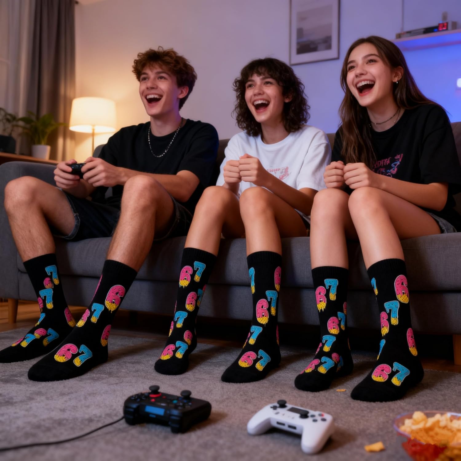 67 Socks,Six Seven Ice Cream Drip Funny 67 Valentines Day Gifts for Teens Boys Girls Girlfriends Boyfriends - Image 3