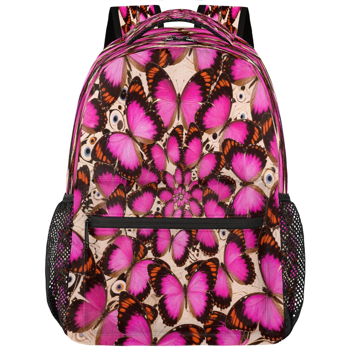 Mochila mandala mariposa para laptop 15.6 escolar universitaria y juvenil 8