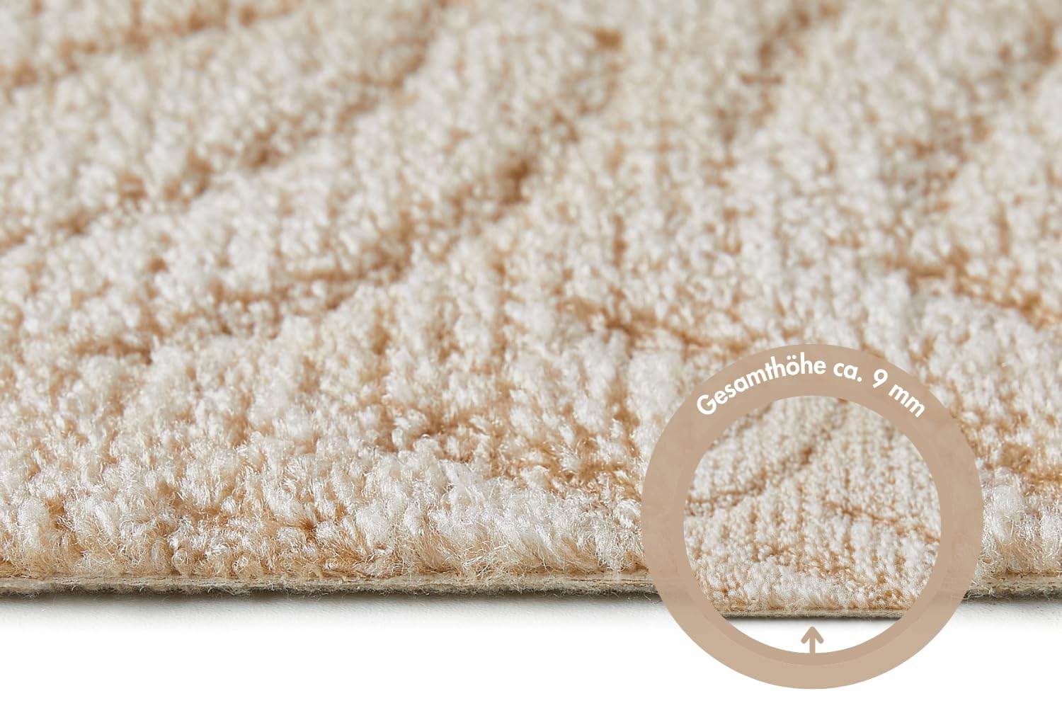 andiamo Teppichboden Meterware Emmy - Auslegware Teppichboden Bodenbelag Meterware aus strapazierfähigem Polyamid 200 x 300 cm Hellbeige