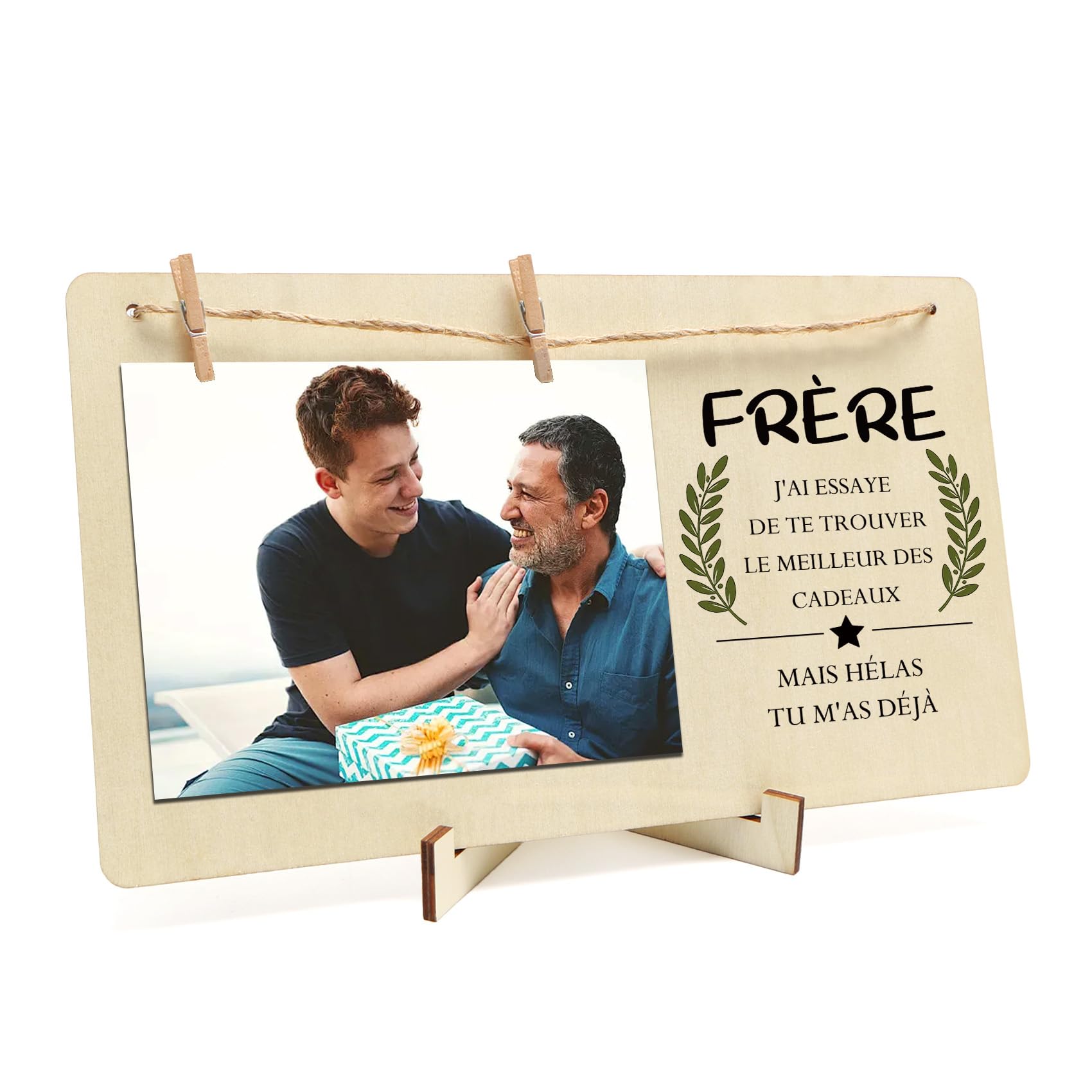 Cadre Photo en Bois Cadeau pour Mon Frère Anniversaire Saint-Valentin