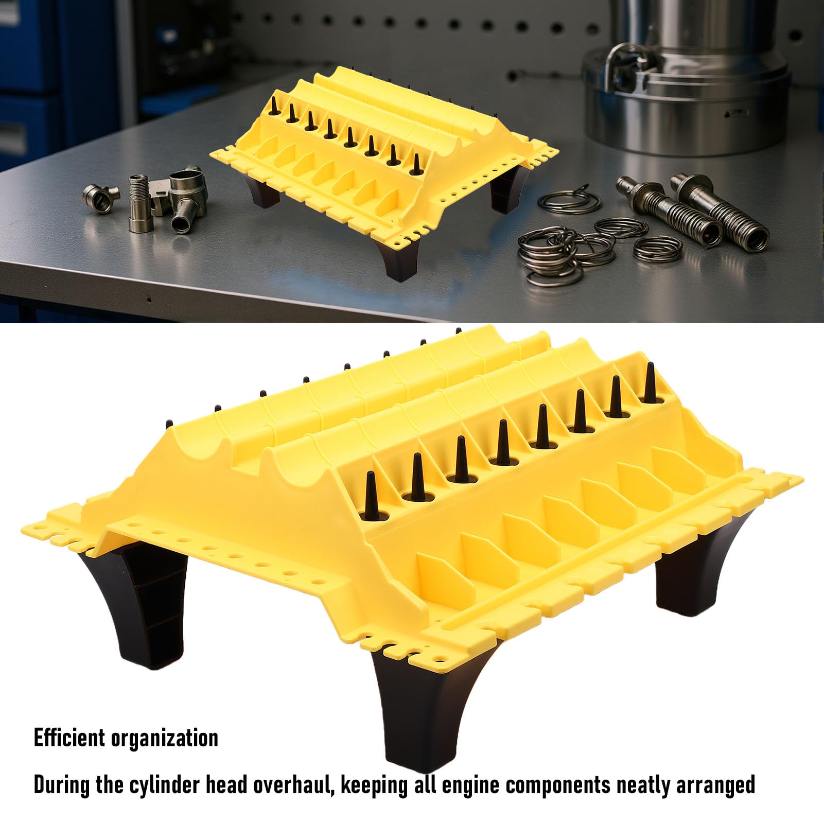 Generic Organizzatore di Valvole del Motore Strumento Efficiente per Molle di Valvole Bloccaggi di Alberi a Camme per Meccanici Professionisti e Appassionati Nylon Grigio