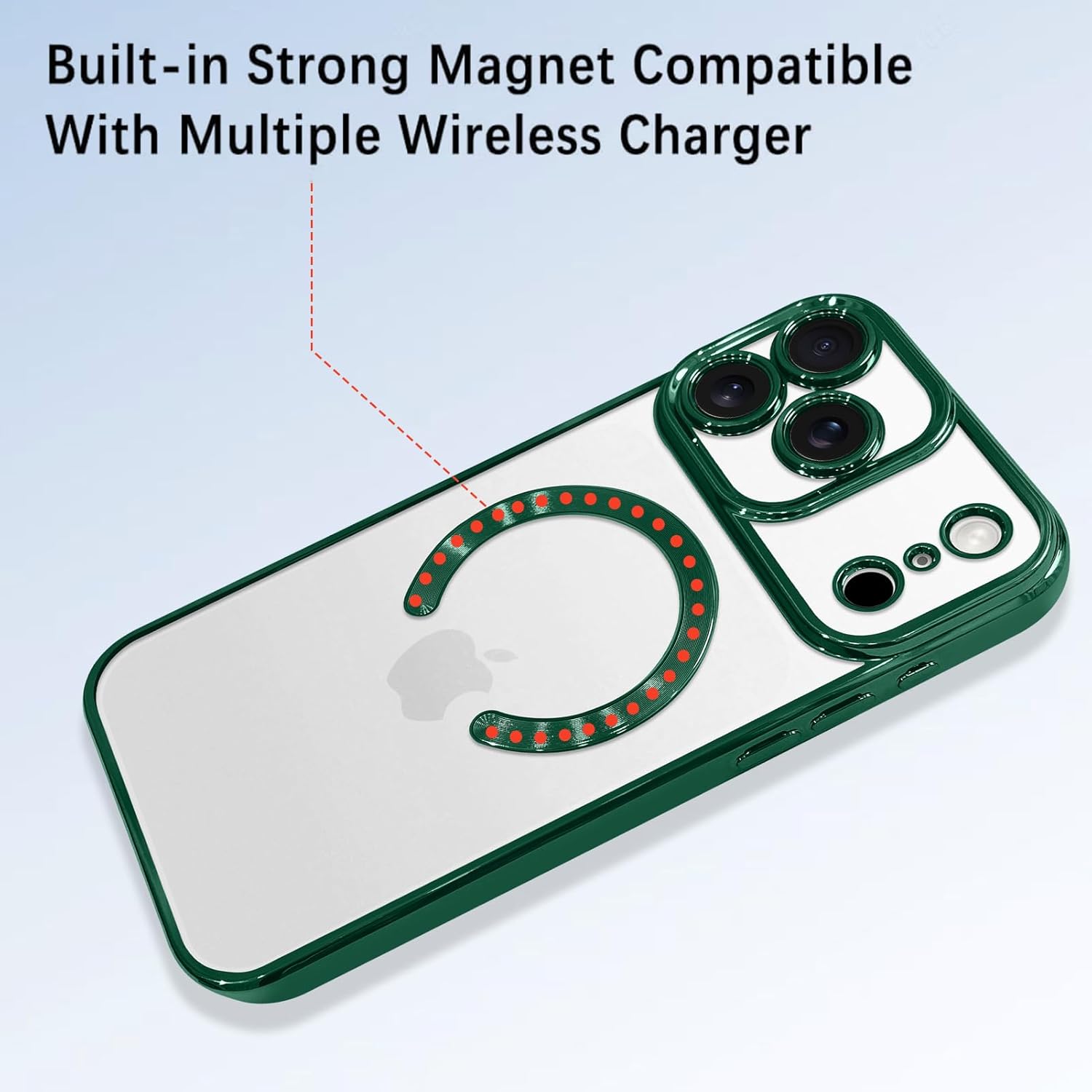 OOK Magnetic Case Made for iPhone 17 Pro 6.3 Inch [Compatible with MagSafe] Soft TPU Anti-Scratch Shockproof Protective Phone Cover Slim Clear Case for Women Men - Green - Image 2