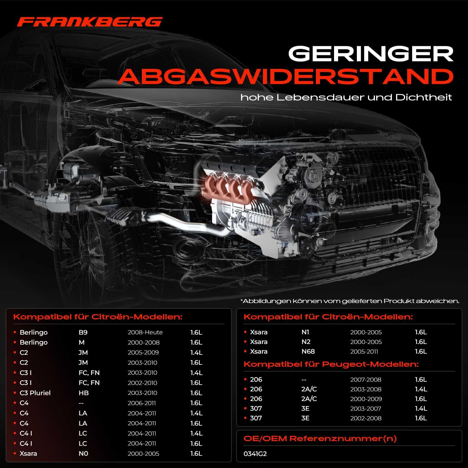 Auspuffkrümmer Krümmer für Berlingo C2 C3 C4 Xsara 1007 206 207 307 Partner 2000-Heute 0341G2