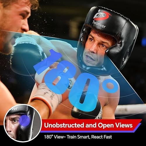 Miniatura 4 de Boxing Headgear 2 Pack, Adjustable MMA Headgear for Adult Men Women and Kids, Closed-Type Boxing Helmet for Sparring, Muay Thai, Kickboxing Training