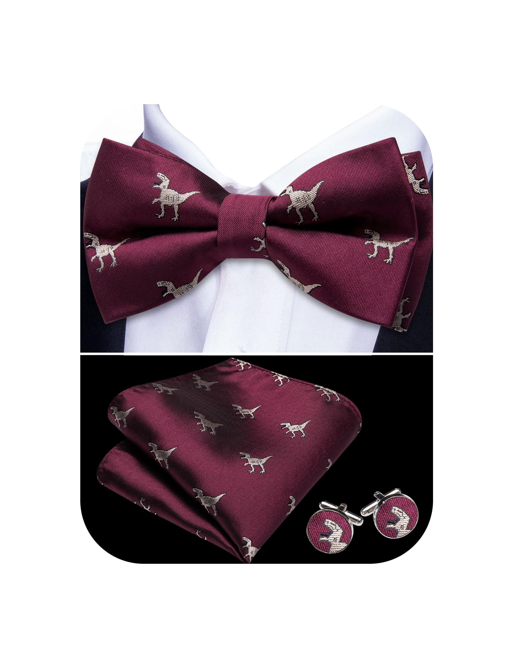 YOHOWA Silk Men Tie Set,Formal Business Wedding Neckties with Handkerchief Cufflink Plaid Check