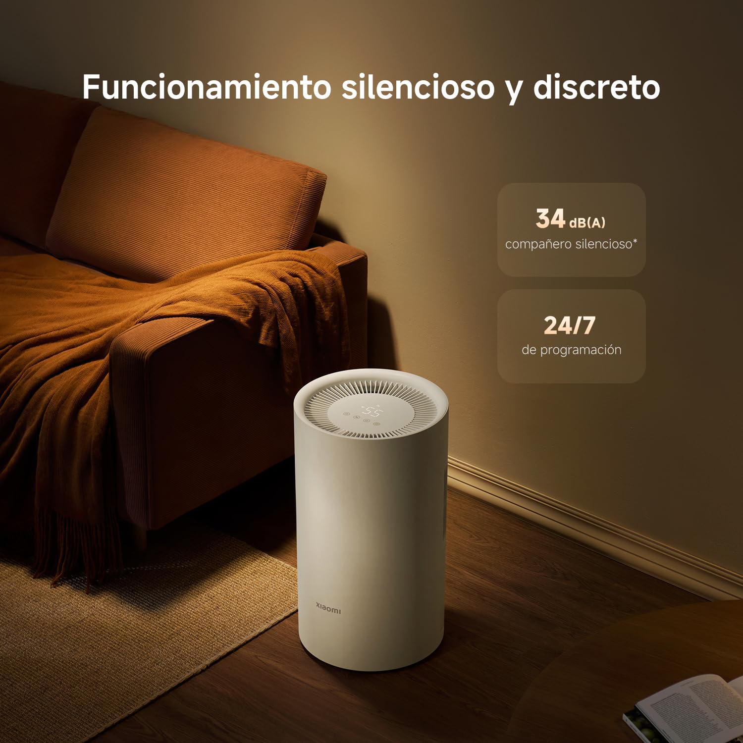 Xiaomi Smart Dehumidifier 13L, Deshumidificador Eléctrico Silencioso | Deshumidificador inteligente 13L/día con modo ropa y modo noche de 34dB. Deshumidificador de interiores para el hogar.