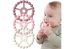 Seposeve 3 Pack Ring Teether for Baby Girl 0-6 Months