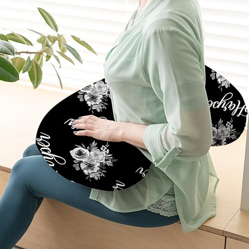 Miniatura 4 de Funda de almohada de lactancia personalizable con diseño de flores, añade el nombre de tu bebé, tela elástica ultrasuave, se adapta a almohadas de