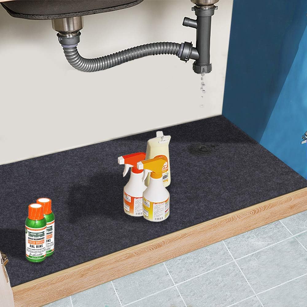 Tapis De Protection Imperméable Pour Sous L'Évier - Absorbant, Antidérapant - Pour Cuisine Et Salle De Bain - Plusieurs Tailles