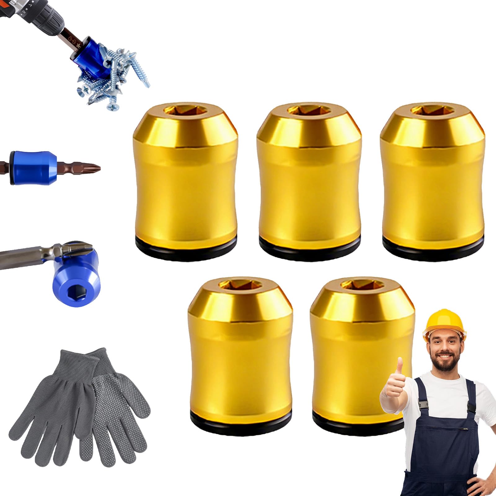 Magnetizer & Demagnetizer Tool Set, 2026 New Drill Magnetic Bit Holder, Strong Magnetic Screw Ring for 1/4" Hex Bits, Universal Magnetizers for Drills & Screwdrivers, Fast Magnetizing (J-1)