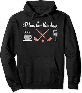 Plan for The Day Costume Coffee Golf Wine Lover Gift Men Pullover Hoodie
