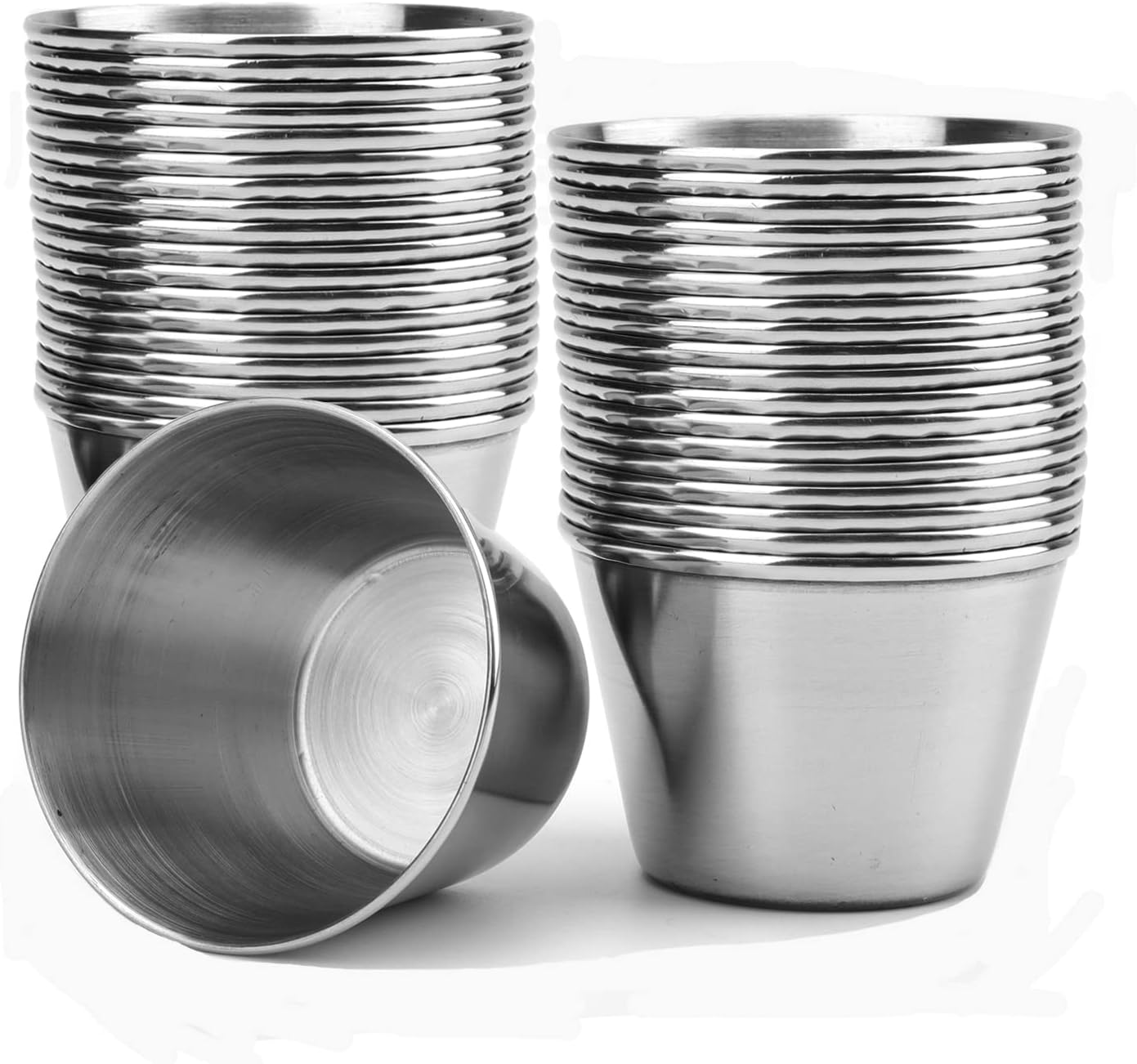 Bekith 20 Pack 2.5 oz Stainless Steel Sauce Cups, Ramekin Dipping Sauce Cup, Individual
