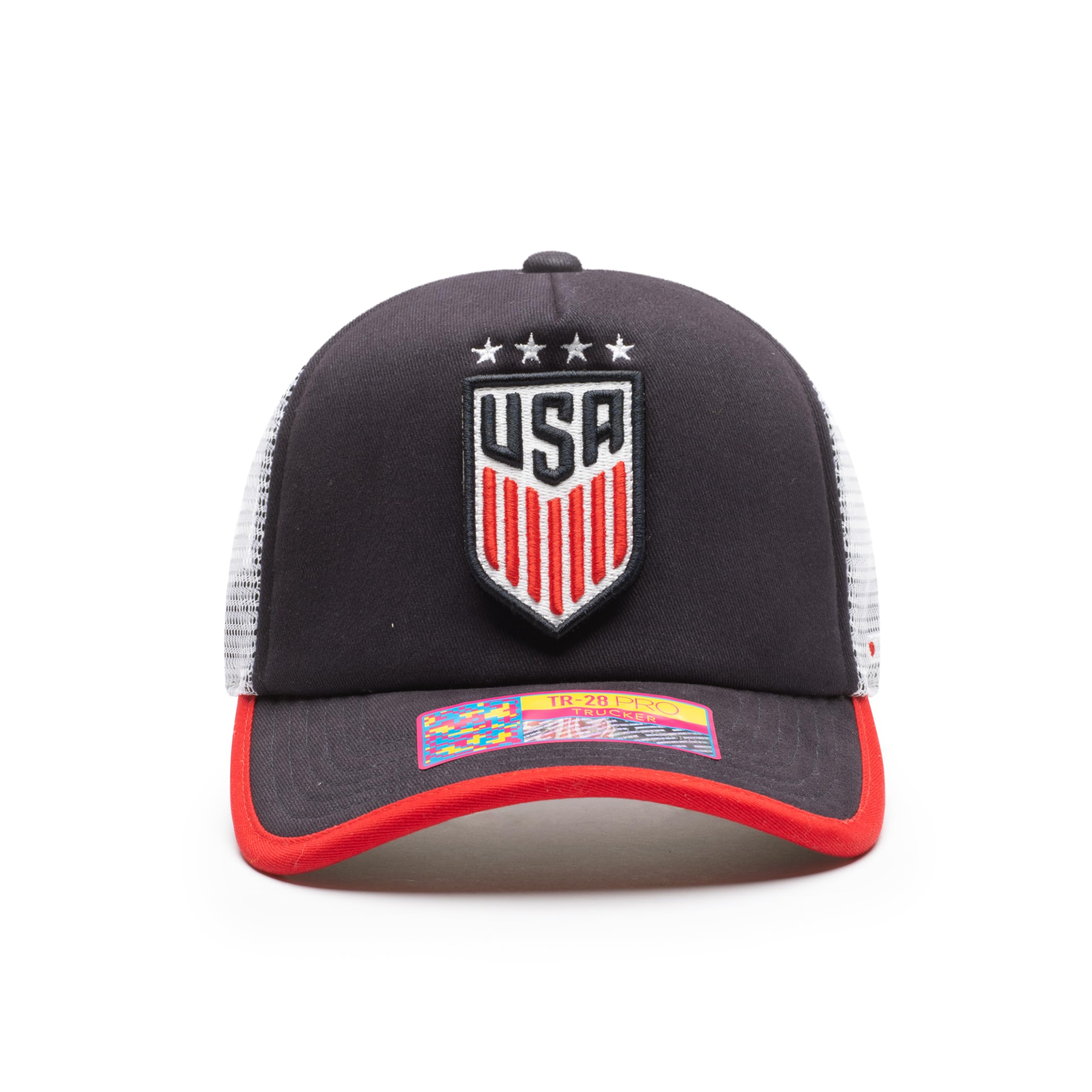 Fan InkTeam USA - US Soccer National Team 'Strike' Trucker Snapback Adjustable Soccer Hat (Multi Color)
