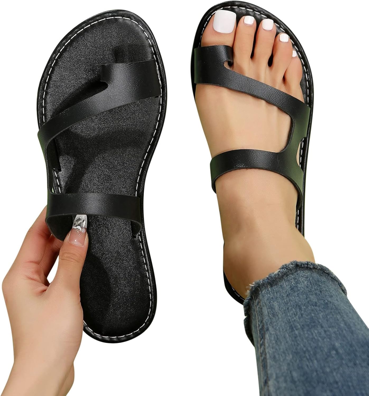Black Womens Sandals Flat, Womens Fashion Slippers South Korea Ubuy